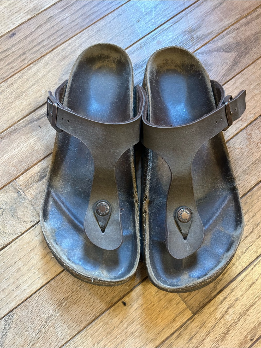 Birkenstock Brown T-strap Slip-On Sandals